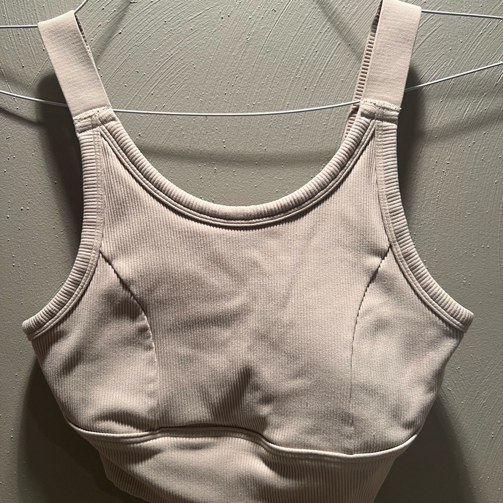 Women's Cream Ribbed Bralette